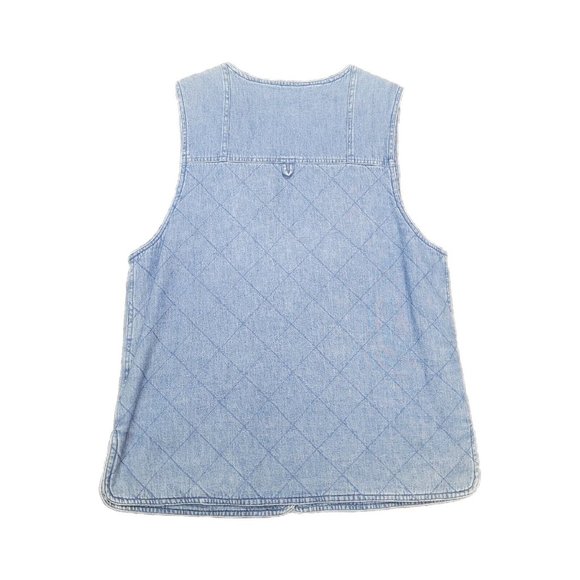 Orvis Vintage Size S Denim Vest Blue Jean Med. Wash Vest Buttons Inside Pockets - Picture 2 of 8